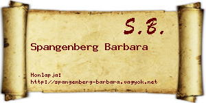 Spangenberg Barbara névjegykártya